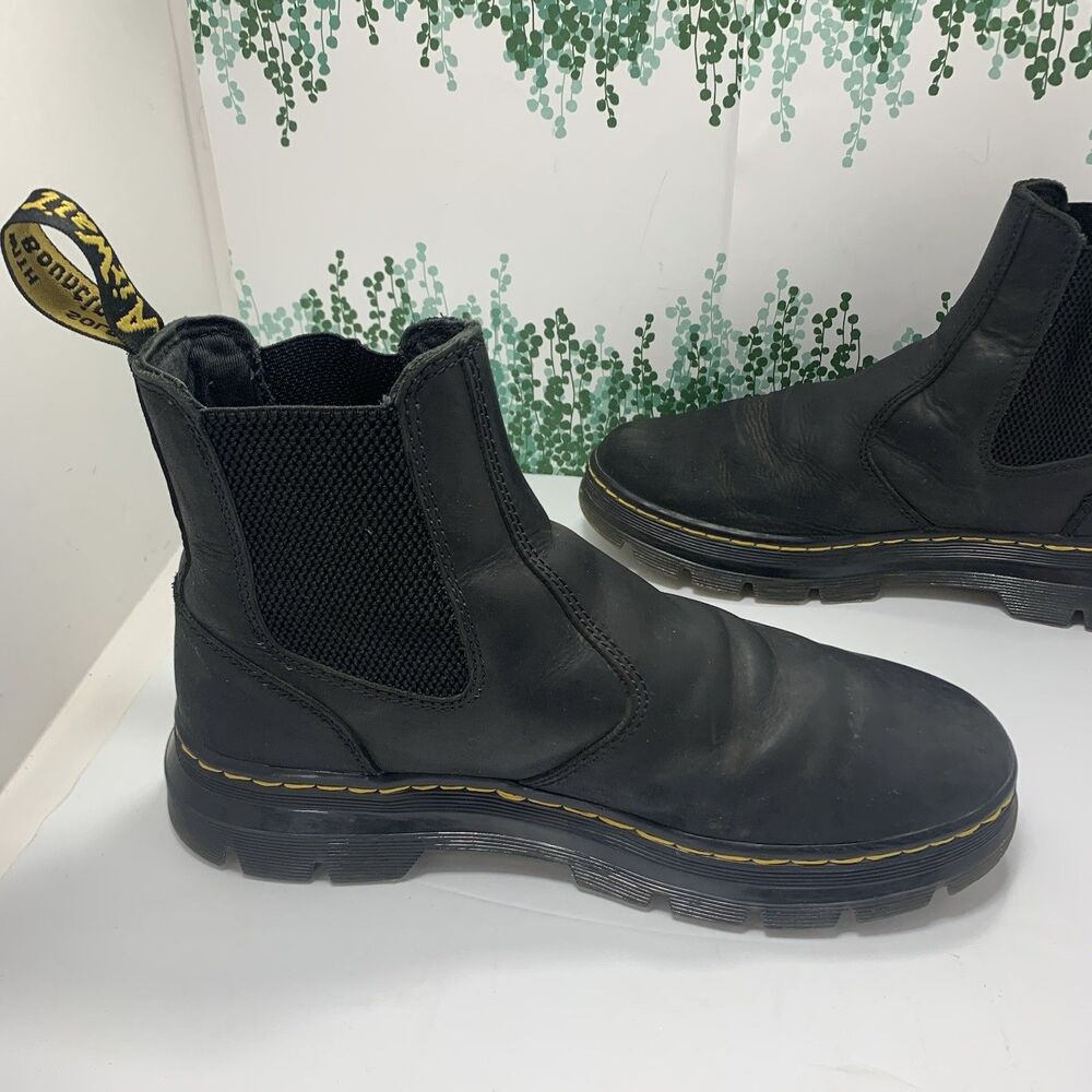 Dr. Marten’s Black Leather Pull-On Chelsea Mens Boots Size 9 US Or 42 EU - Picture 8 of 14